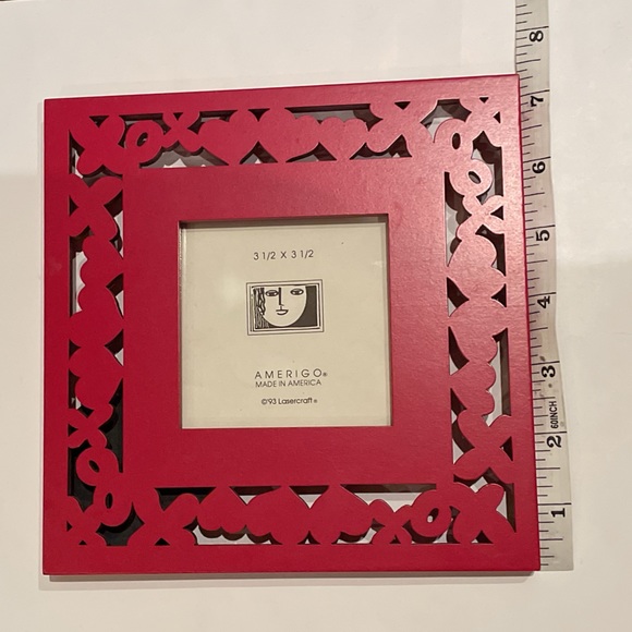 Red Hearts XO Love Picture Photo Vintage Frame Valentine’s Day Anniversary - Picture 3 of 8